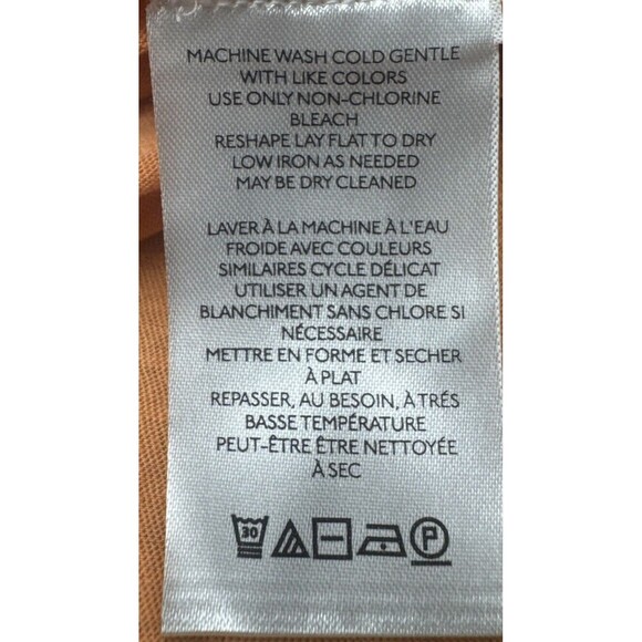 Anthropologie Pilcro Creamy ORANGE Smocked Cotton Tee Muscle T Shirt Sz XS - Picture 7 of 11